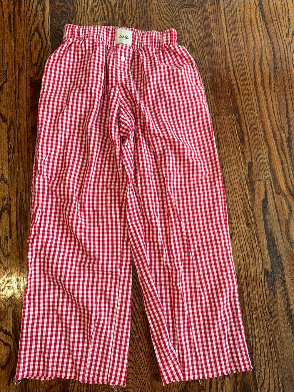Gingham Lounge Pants with Button Fly
